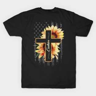 Cashier American Flag - Sunflower T-Shirt